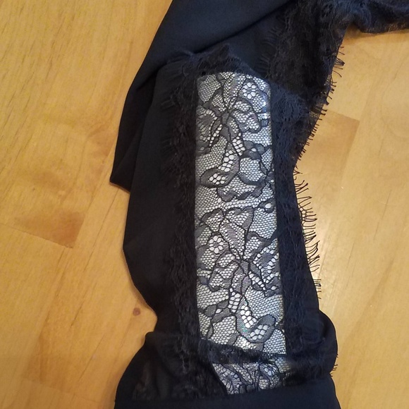 **SOLD** H&M Black Sheer Lace Shirt - Picture 4 of 5